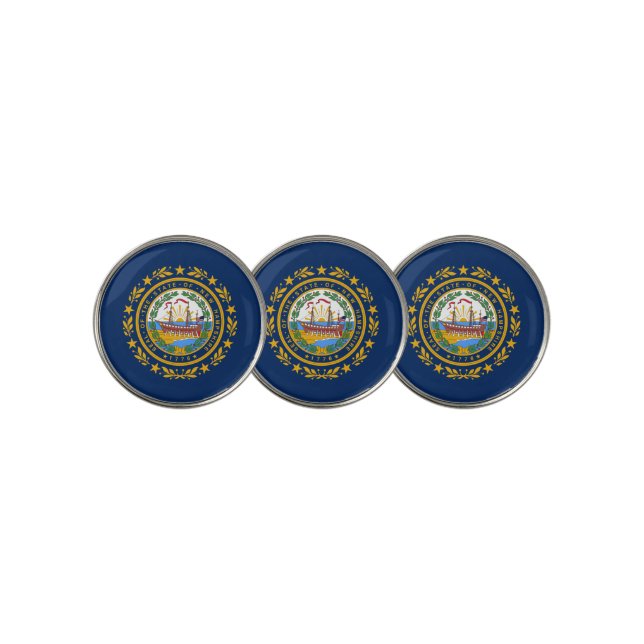 New Hampshire flag Golf Ball Marker (3 Up)