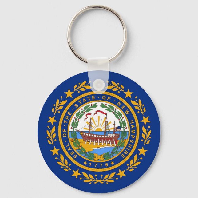 New Hampshire Flag Keychain (Front)