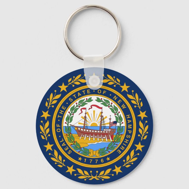 New Hampshire flag Keychain (Front)