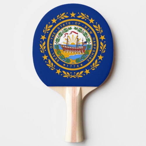 New Hampshire Flag Ping Pong Paddle