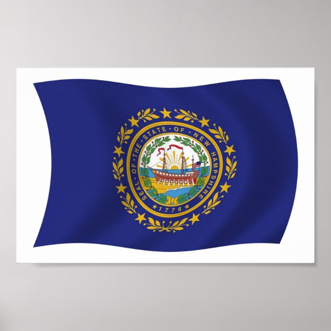 New Hampshire Flag Poster Print (Front)