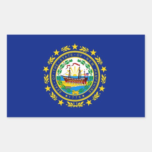 New Hampshire Flag Rectangular Sticker
