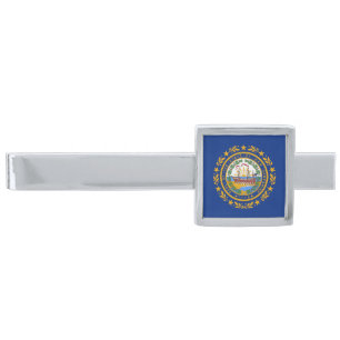 New Hampshire Flag Silver Finish Tie Bar