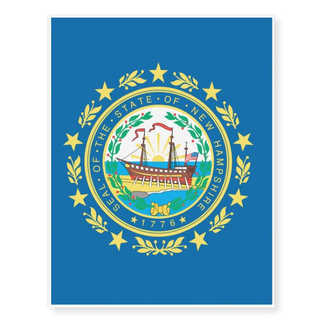 NEW HAMPSHIRE Flag Temporary Tattoos (Front)