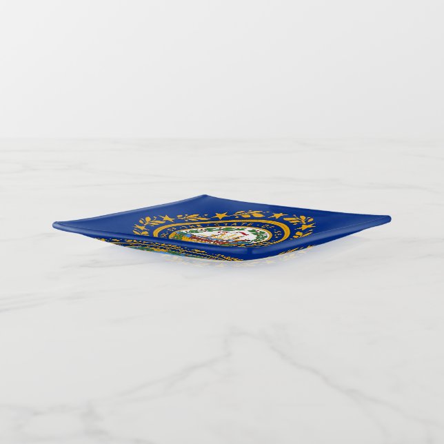 New Hampshire Flag Trinket Tray (Angled)