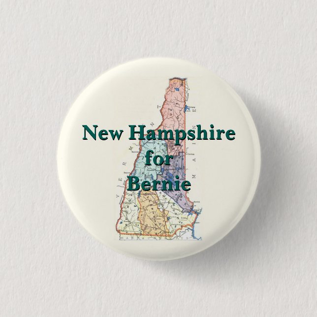 New Hampshire for Bernie 2016 Pinback Button (Front)