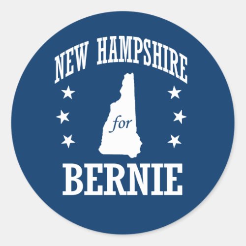 NEW HAMPSHIRE FOR BERNIE SANDERS CLASSIC ROUND STICKER