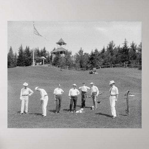 New Hampshire Golfers 1910 Vintage Photo Poster