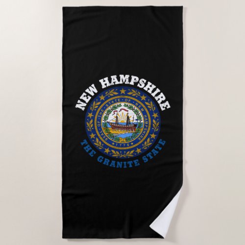 NEW HAMPSHIRE GRANITE STATE FLAG BEACH TOWEL