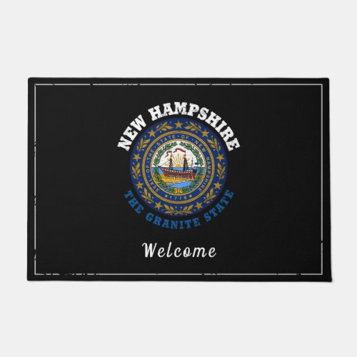 NEW HAMPSHIRE GRANITE STATE FLAG DOORMAT