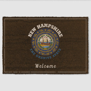 NEW HAMPSHIRE GRANITE STATE FLAG FIBER DOORMAT