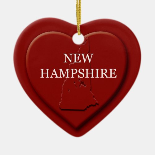 New Hampshire Heart Map Christmas Ornament