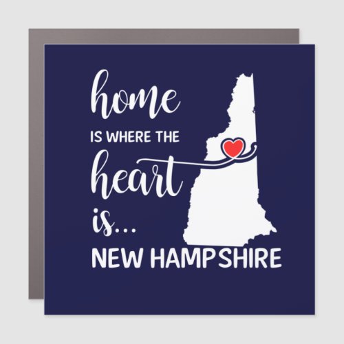 New Hampshire home is where the heart is Car Magnet