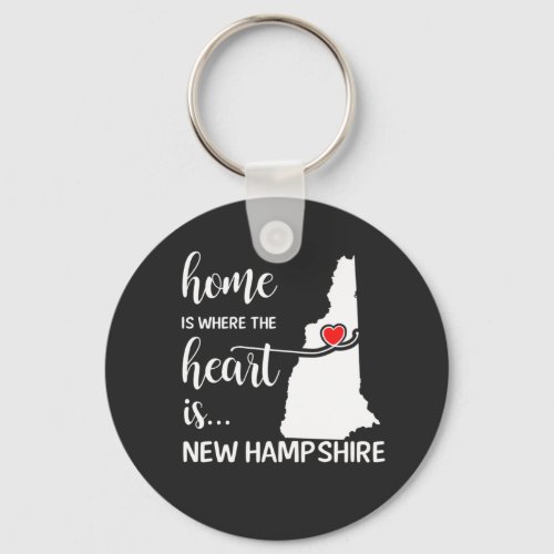 New Hampshire home is where the heart is Keychain