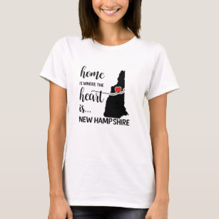 home tee My heart belongs in NEW HAMPSHIRE t-shirts