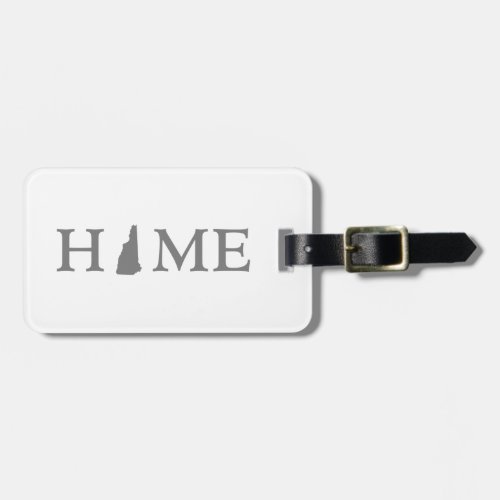 New Hampshire Home Map Shaped Letter Word Art Luggage Tag