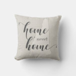 New Hampshire - Home Sweet Home Burlap-look Throw Pillow at Zazzle