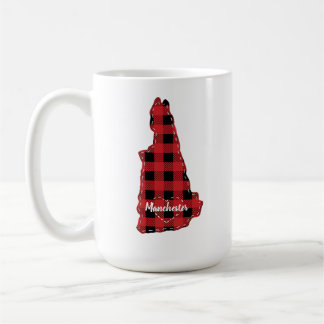 New Hampshire Hometown State Plaid Christmas Coffee Mug
