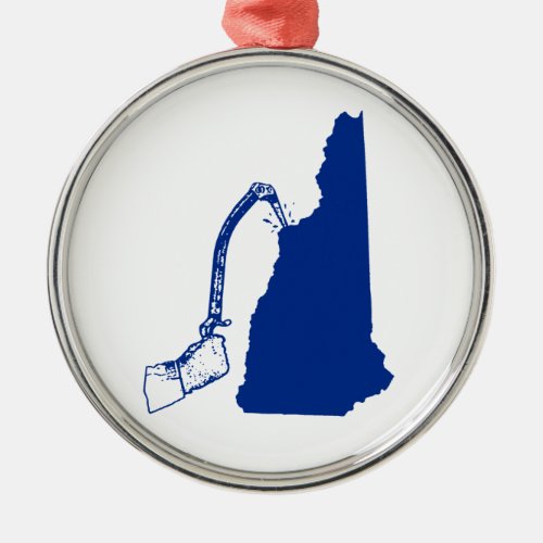New Hampshire Ice Climbing Metal Ornament