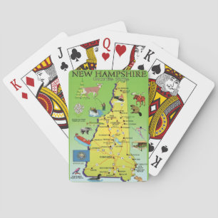 New Hampshire Illustrated Map Playing Cards
