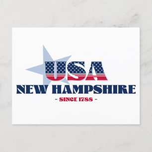 New Hampshire in Red, White, and Blue Postcard
