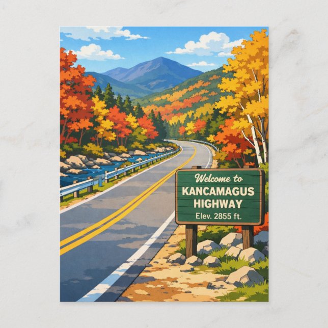 New Hampshire Kancamagus Highway Travel Postcard (Front)