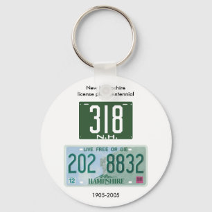 New Hampshire license plate centennial Keychain