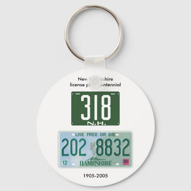 New Hampshire license plate centennial Keychain (Front)