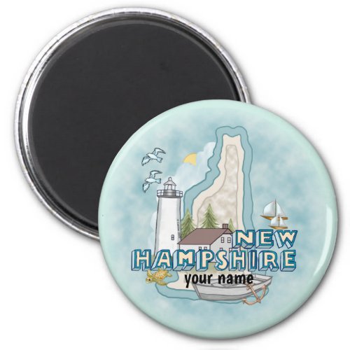 New Hampshire Lighthouse custom name magnet 