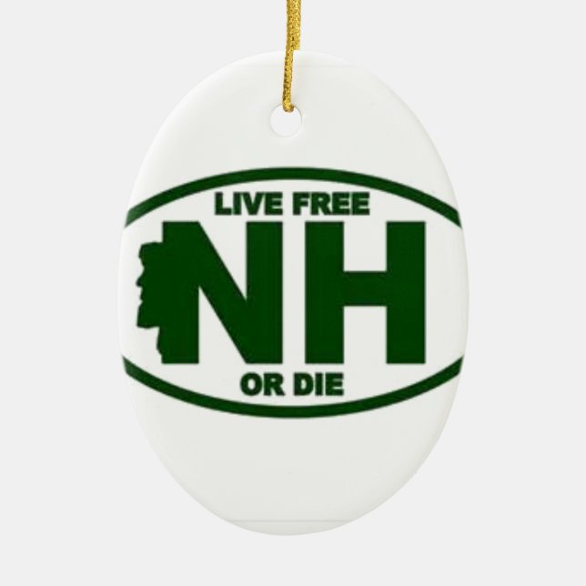 New Hampshire Live Fee or Die Ceramic Ornament (Front)