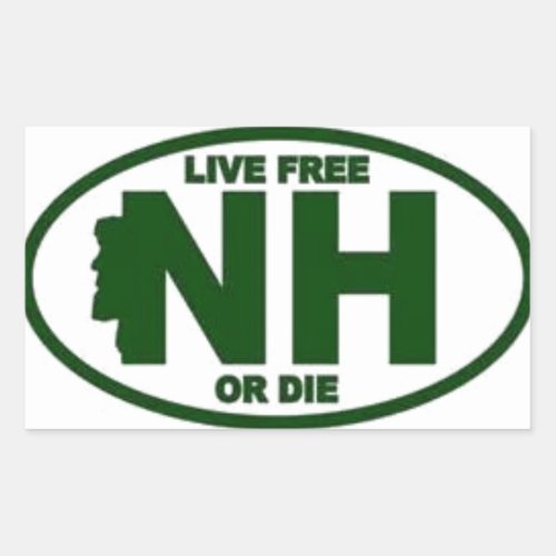 New Hampshire Live Fee or Die Rectangular Sticker