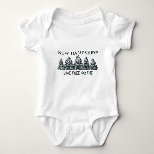 New Hampshire Live Free Baby Bodysuit (Front)