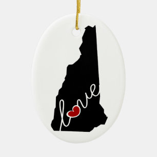 New Hampshire Love! Gifts for NH Lovers Ceramic Ornament