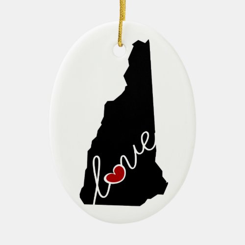 New Hampshire Love  Gifts for NH Lovers Ceramic Ornament