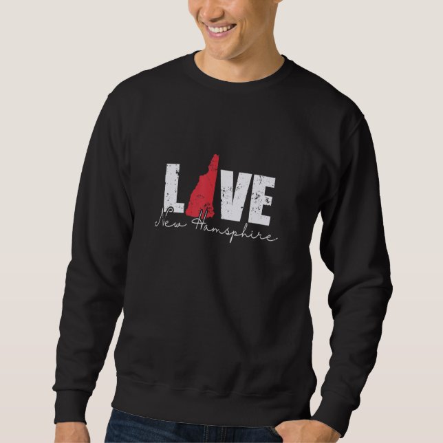 New Hampshire Love New Hamsphire USA Sweatshirt (Front)