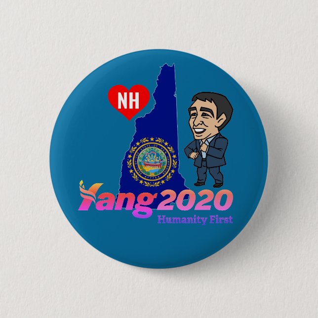 New Hampshire Loves Yang Button (Front)