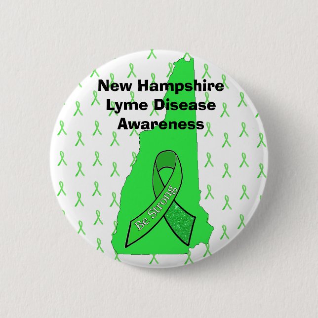 New Hampshire Lyme Disease Awareness Button (Front)