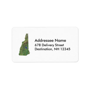 New Hampshire Map Address Label