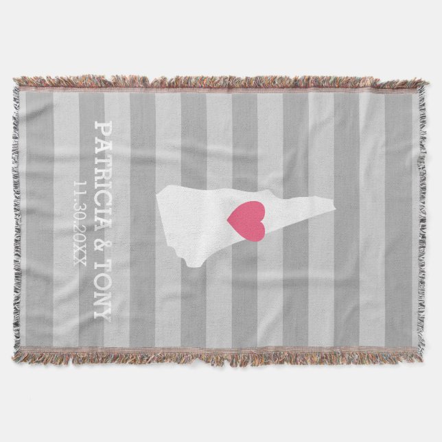 New Hampshire Map Home State Love - Custom Heart Throw Blanket (Front)