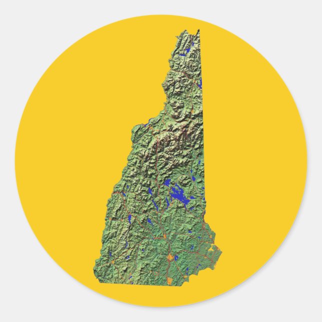 New Hampshire Map Sticker (Front)
