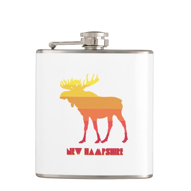 New Hampshire Moose Flask (Front)