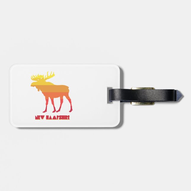New Hampshire Moose Luggage Tag (Back Horizontal)