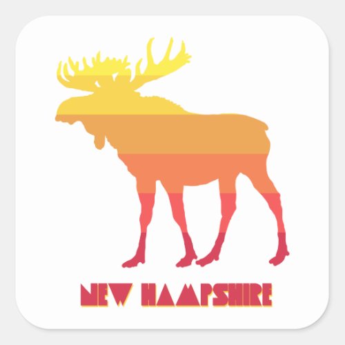 New Hampshire Moose Square Sticker