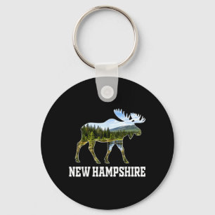 New Hampshire Moose Wildlife Forest Nature Scenic Keychain