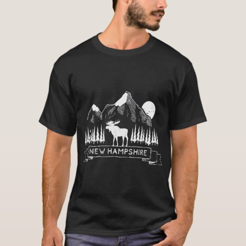 New Hampshire Mountain Moose  New Hampshire Gift T_Shirt