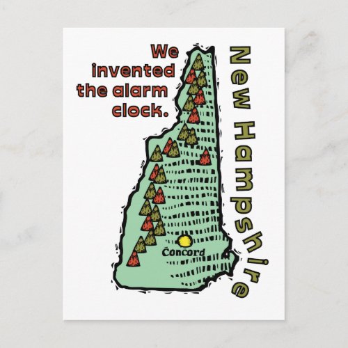New Hampshire NH Motto  We Invented The Alarm Postcard