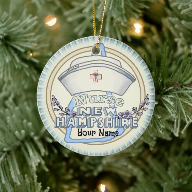 New Hampshire Nurse Ceramic Ornament (Tree)