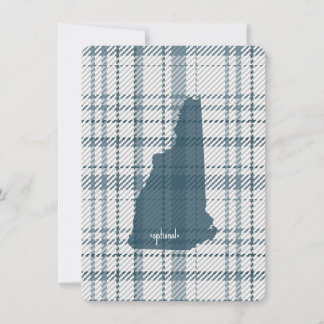 New Hampshire Plaid Flat Thank You Note Card 