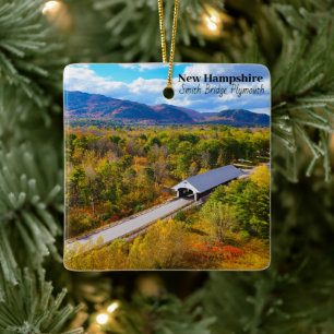 New Hampshire Plymouth Smith Bridge Ceramic Ornament