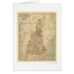New Hampshire Railroad Map 1894 Cards